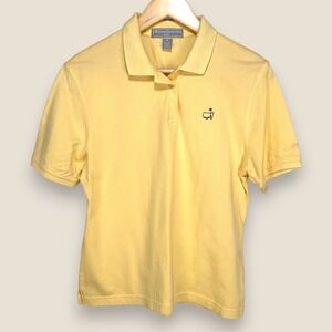 Masters Collection Golf Polo Shirt Women Medium Yellow Pima Cotton Ladies Logo